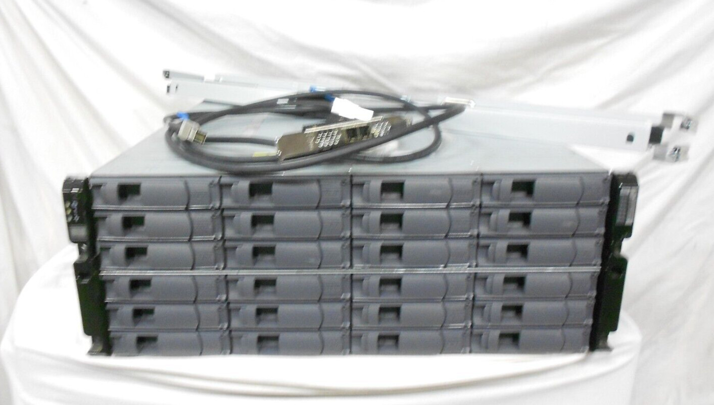 NetApp DS4246 12G IOM12 JBOD 24x 4tb, SAS Card , 2 Cables, Rail Kit