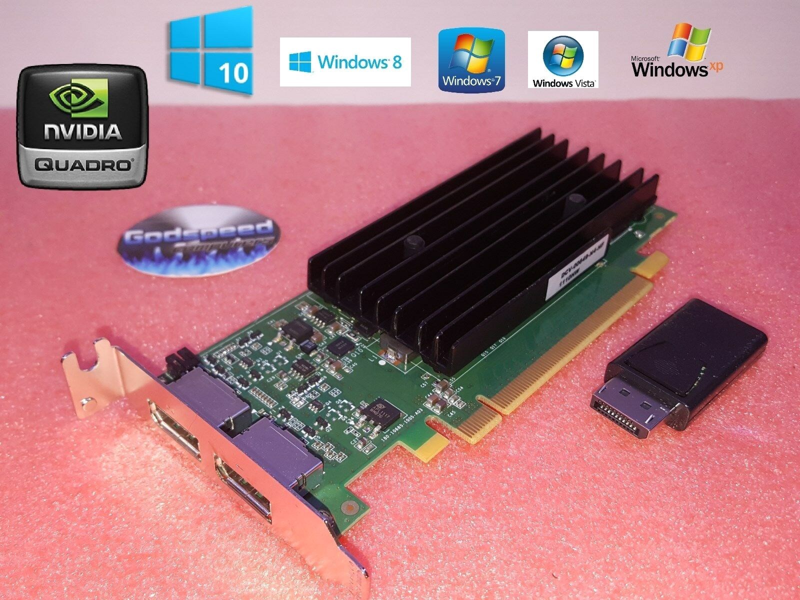 HP Compaq 8300 Elite NVIDIA SFF Dual Displayport Video Card + HDMI Adapter