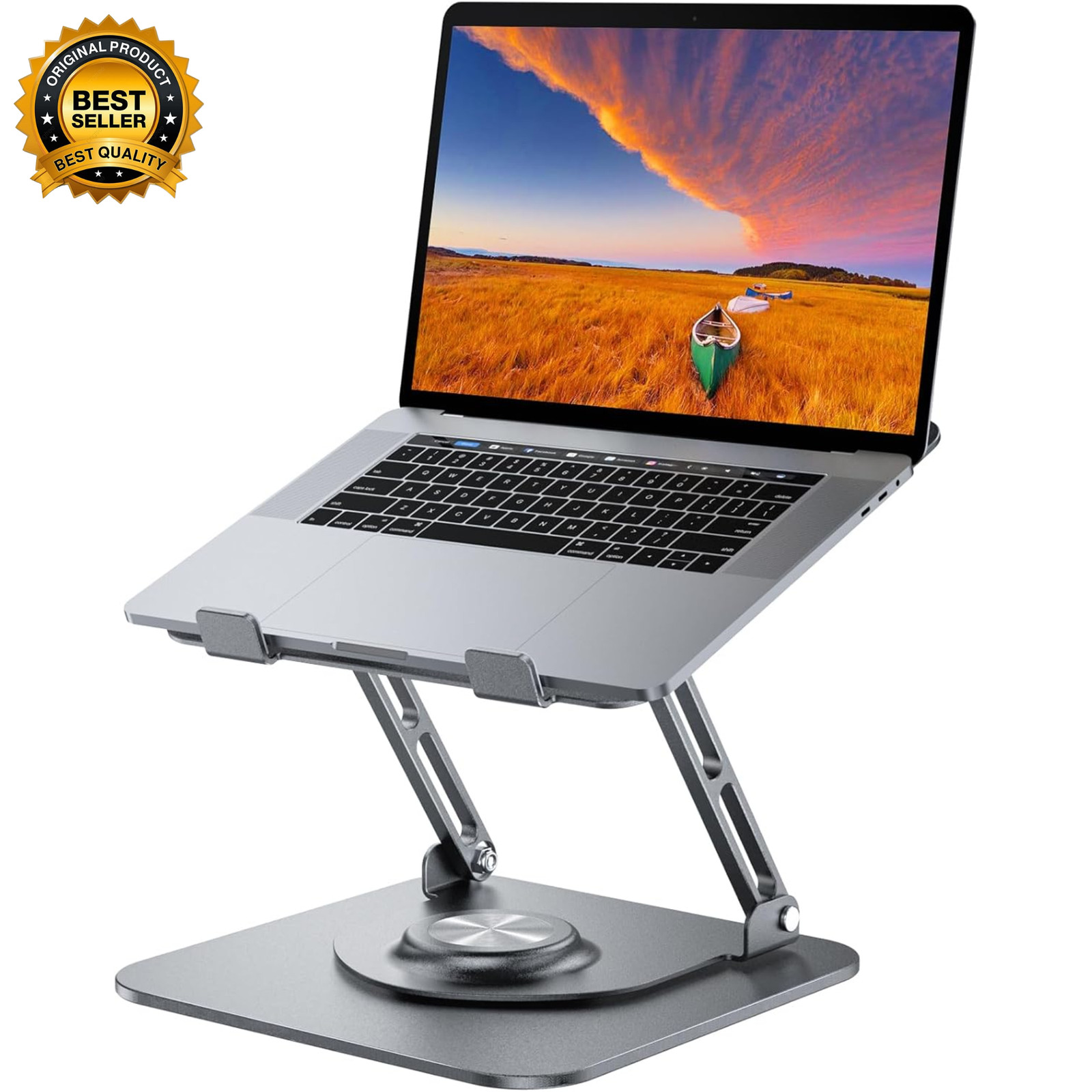 360° Rotating Aluminum Laptop Stand Adjustable Riser for 10-16 Inch Laptops