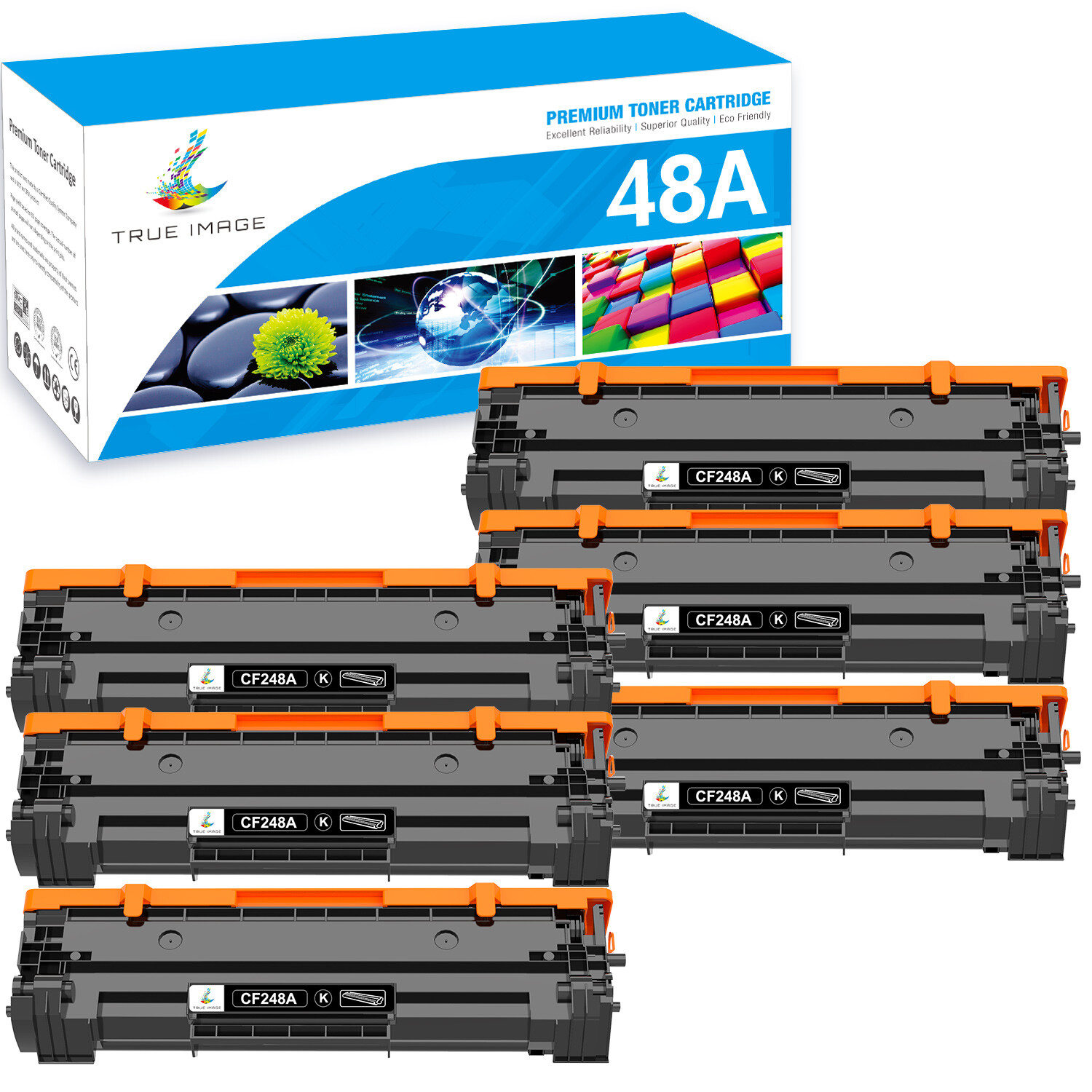 6PK CF248A 48A Toner Cartridge For HP LaserJet Pro M15a M15w M28a M28w MFP