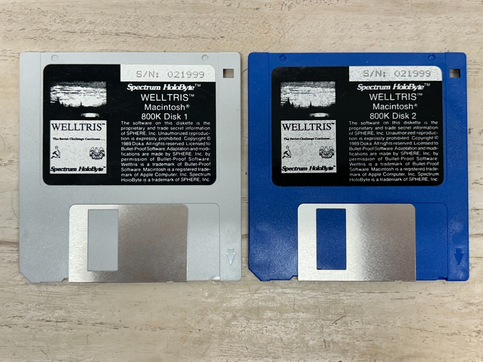 Vtg Spectrum HoloByte 1989 "WELLTRIS" 2 Floppy Disc Game For Apple Macintosh
