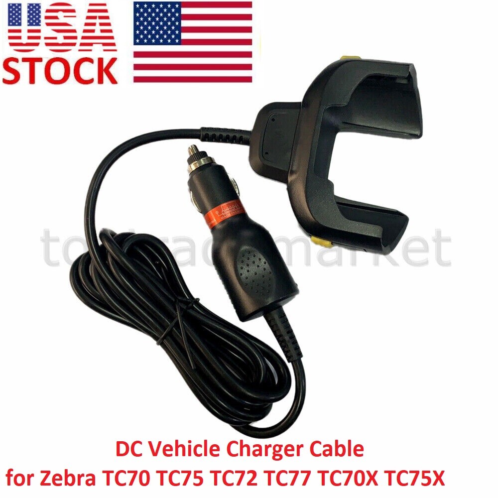 DC Vehicle Car Charger Cable for  Zebra TC70 TC75 77 CHG-TC7X-CLA1-01 US