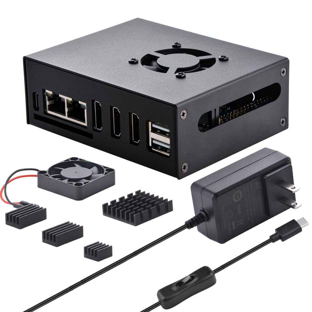 Orange Pi 5 Plus Case with USB Type-C 5V 4A Power Supply Kit,Orange Pi 5 Plus...
