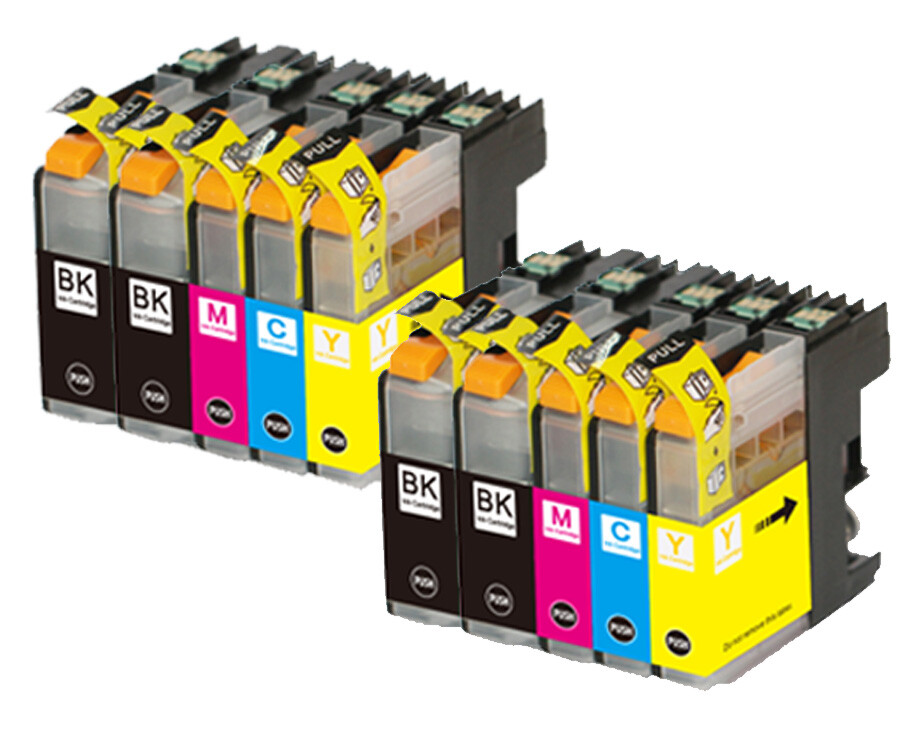 10 PK Quality Ink Set w/ Chip fits Brother LC101 LC103 MFC J650DW J875DW J870DW
