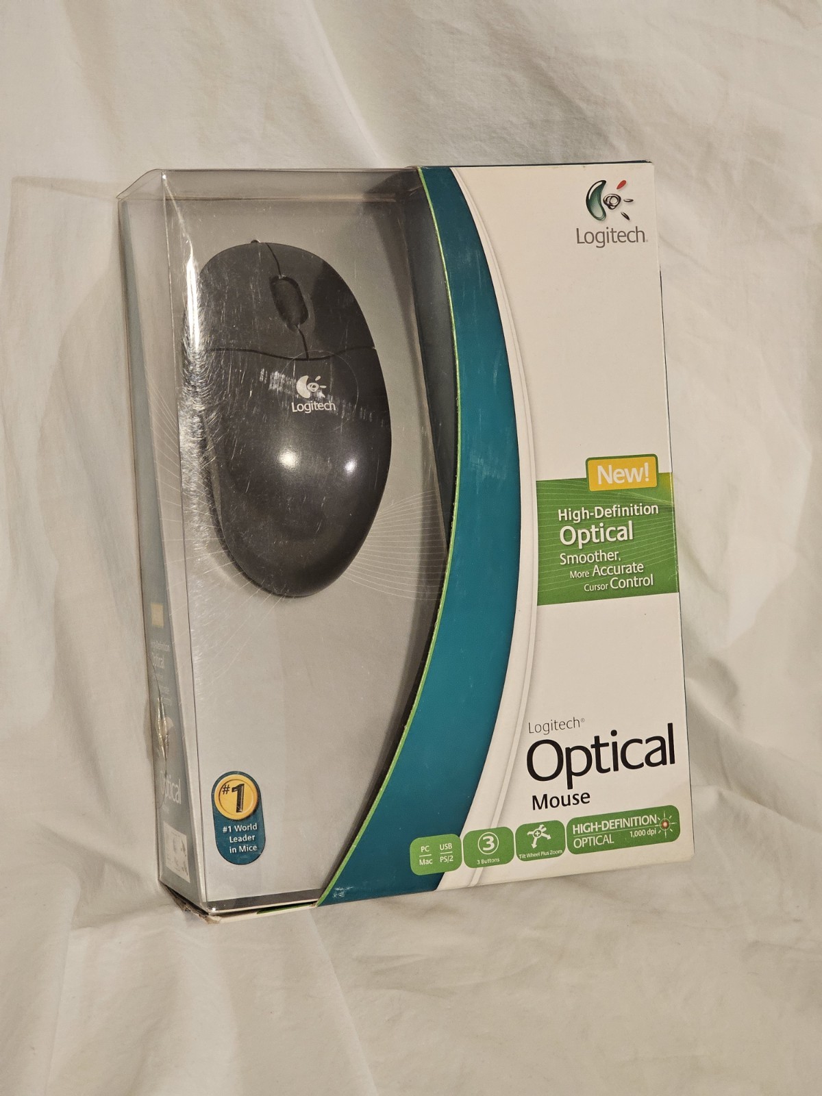 Logitech High-Definition Optical Corded Mouse 1 000 Dpi New In Box 931643-0403