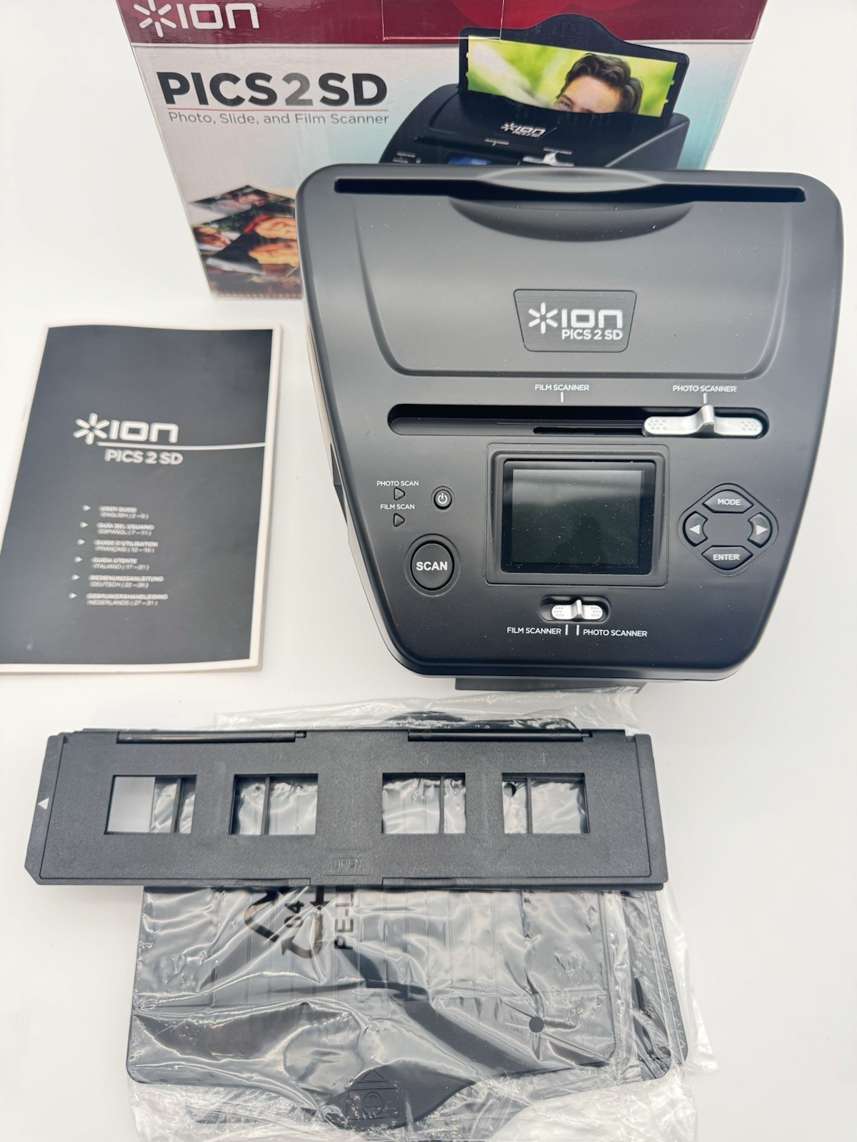 ION PICS 2 SD Photo, Slide, & Film Scanner - Open Box EXC - No Wire