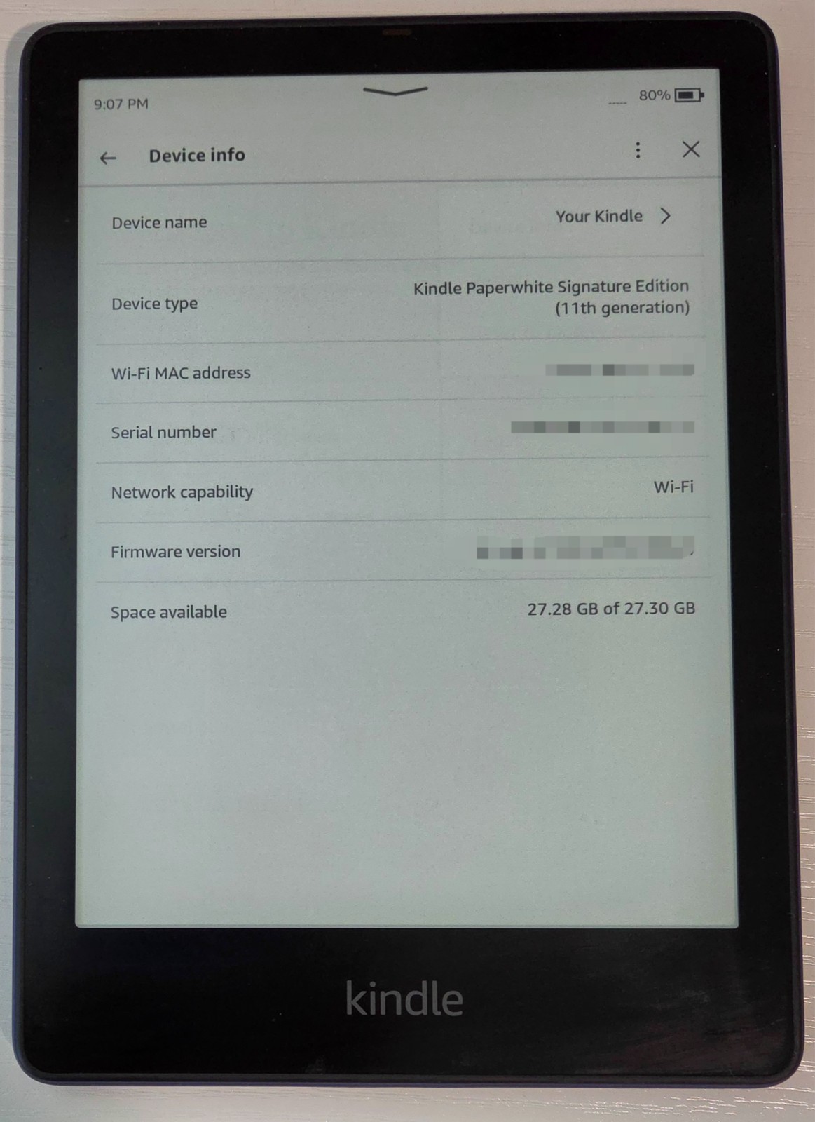 Amazon Kindle Paperwhite Signature (11th Generation) 6.8in, 32gb, [Grade B]