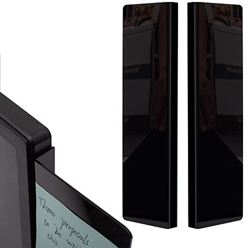 2 Pack Black Computer Monitor Memo Board for No Edge 2 Pieces Black 11"