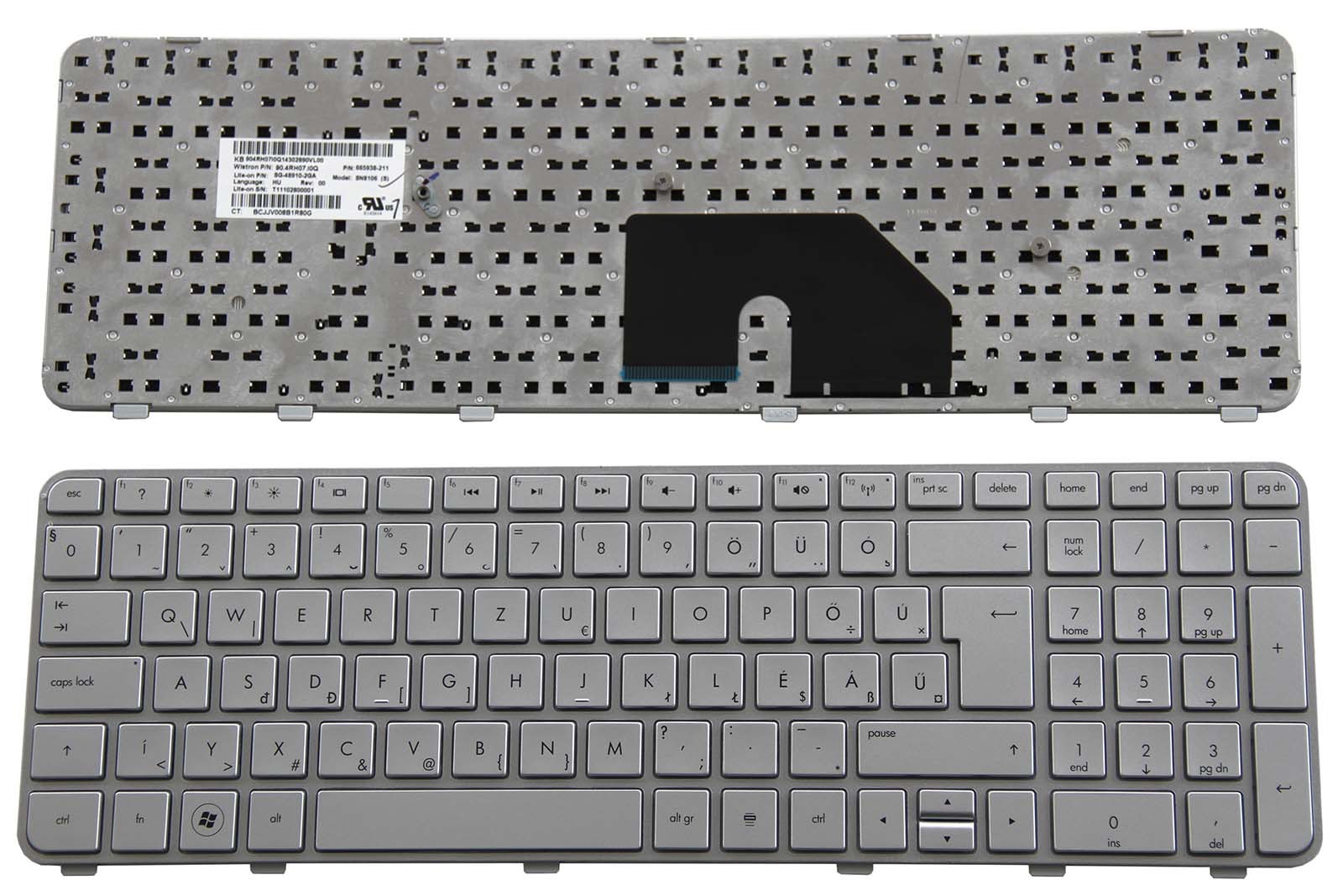 Hungarian Keyboard for HP Pavilion dv6-6000 dv6-6b00 dv6-6c00 665938-211 Silver
