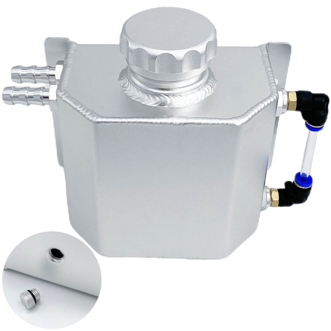 1L Universal Aluminum Radiator Coolant Overflow Expansion Tank Recovery Water Ta