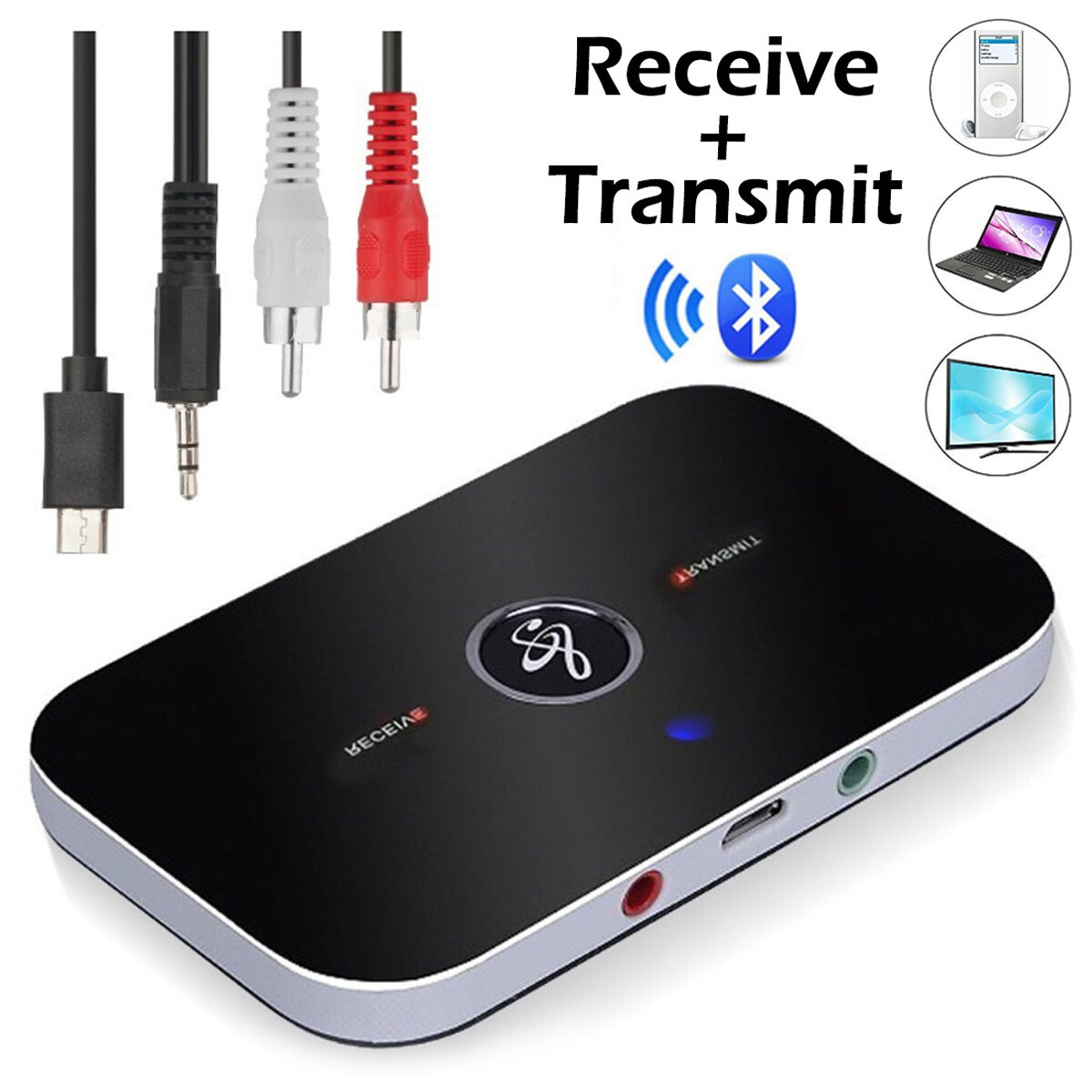 Bluetooth Transmitter & Receiver Wireless Adapter For Home stereos/speakers