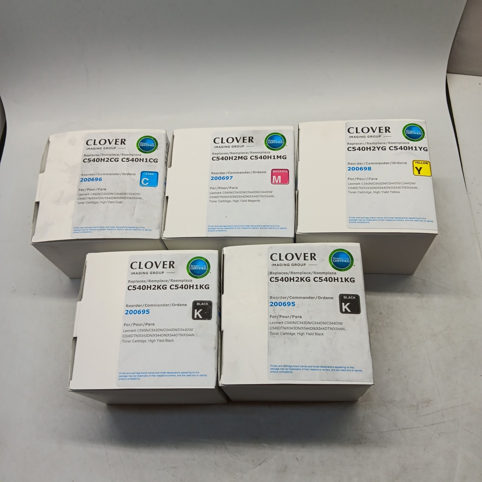 Clover High Yield Toner FOR Lexmark C540H1CG C540H1MG C540H2YG C540H1KG