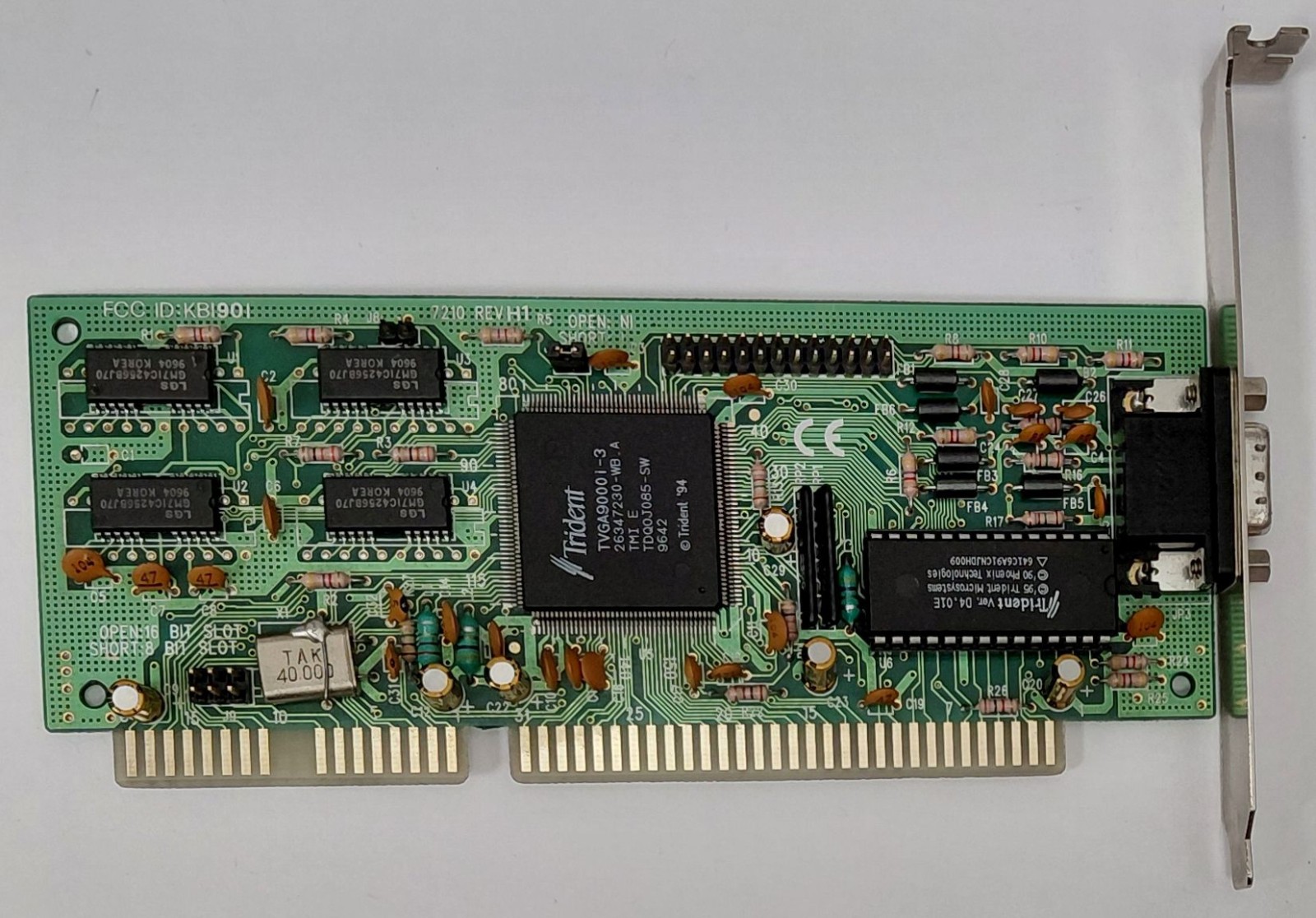 HIS 2901H100 ISA Graphics Card (Trident TVGA9000i-3, 512KB, Retro, 1996)