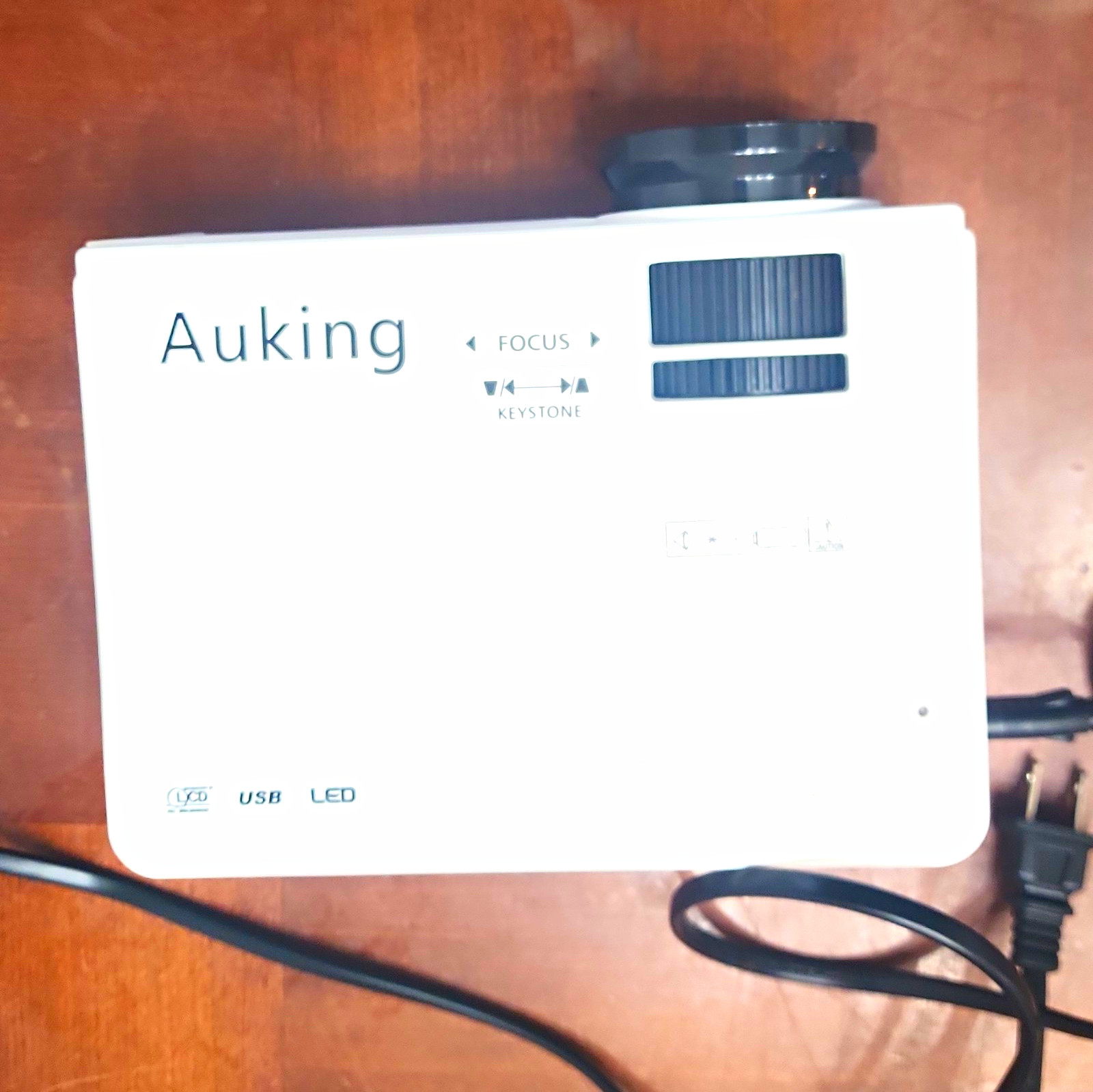 Auking M8-F LCD Mini Projector 1080p Max HDMI USB AV w/ Remote White