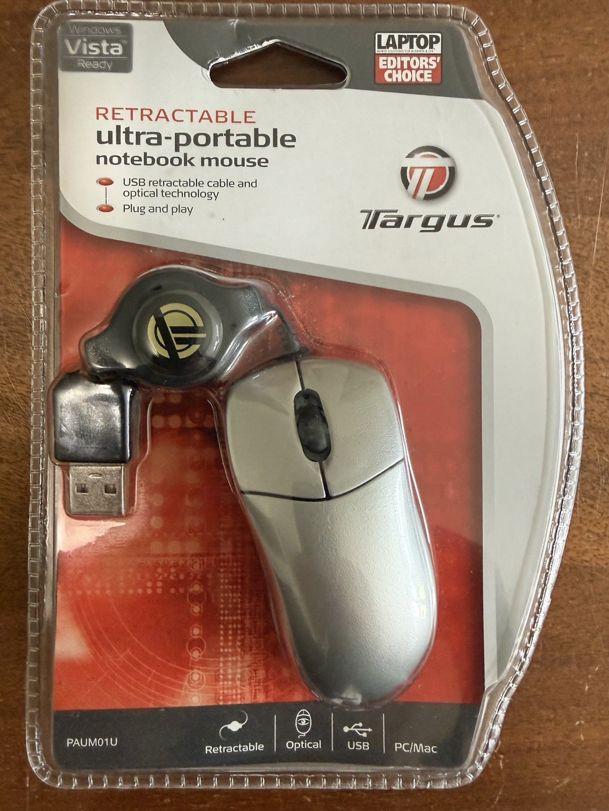 Targus Retractable Ultra Portable Laptop Mouse PAUM01U 3” Mini Optical Mouse New