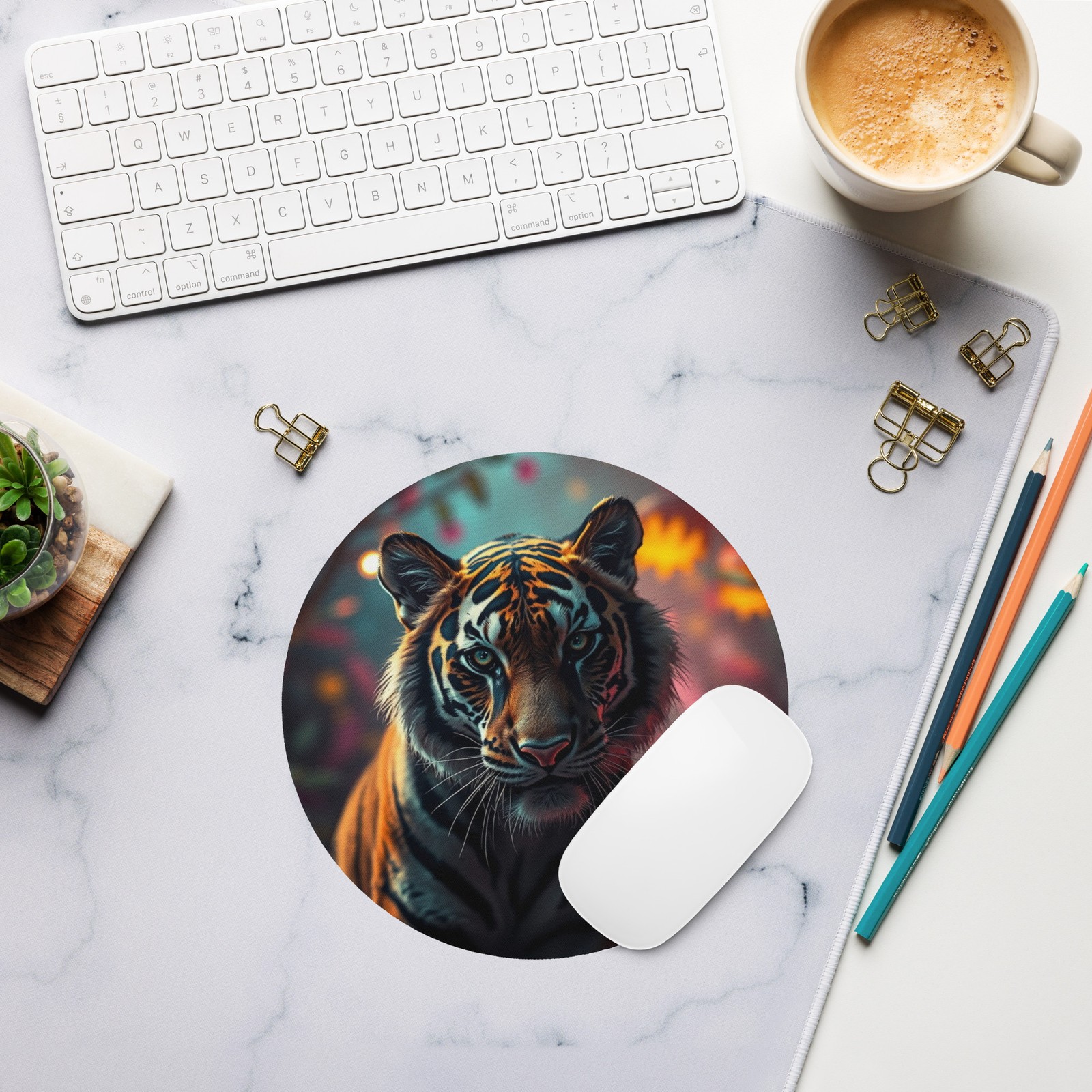 Tiger Round Mouse Pad