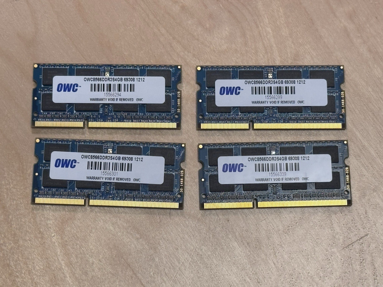4 x OWC DDR3 1066 MHz SO-DIMM Memory Module for Mac OWC8566DDR3S4GB
