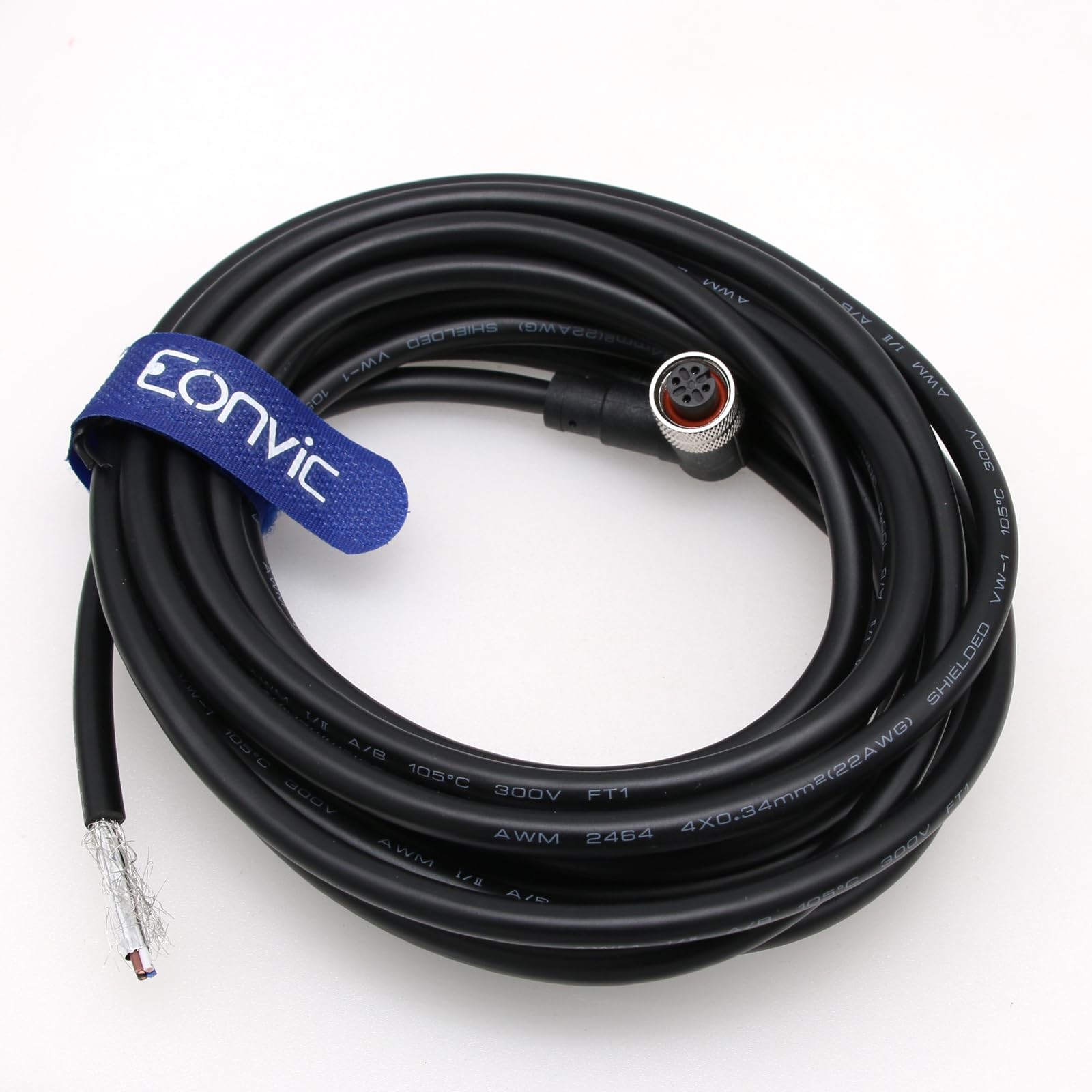 Industrial M12 4 Pin Female Right Angle Aviation Connector Sensor Cable 8M