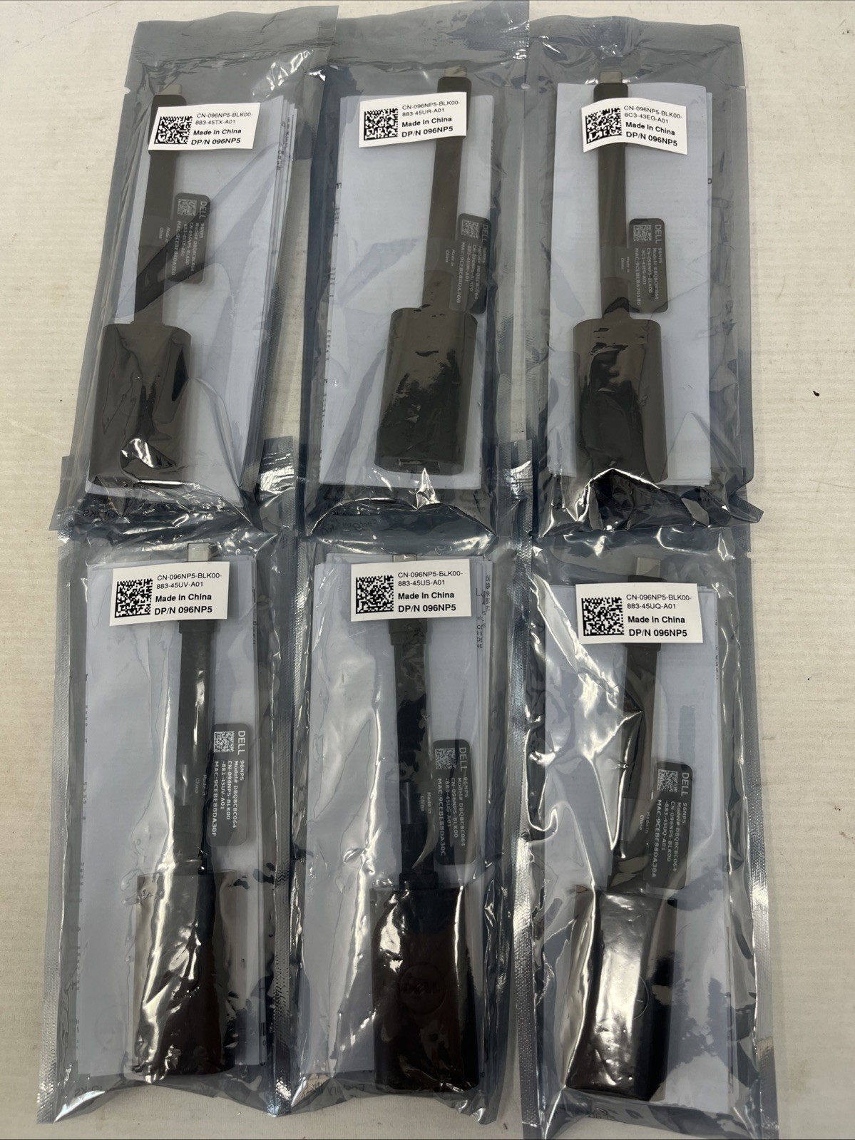 Lot Of (6) NEW Dell 096NP5 USB-C To RJ45 Ethernet Adapters OEM