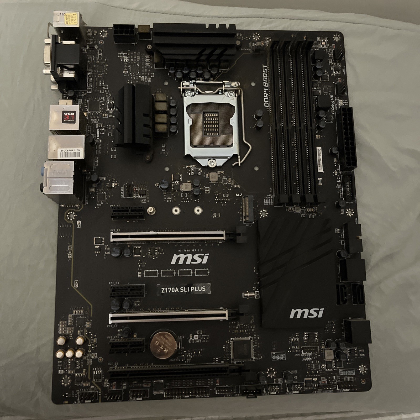 MSI Z170A SLI PLUS Socket LGA 1151 DDR4 Motherboard - Used, Good Condition