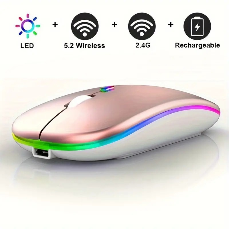 Wireless Mouse for Laptop & PC, Bluetooth, Rechargeable 3600DPI