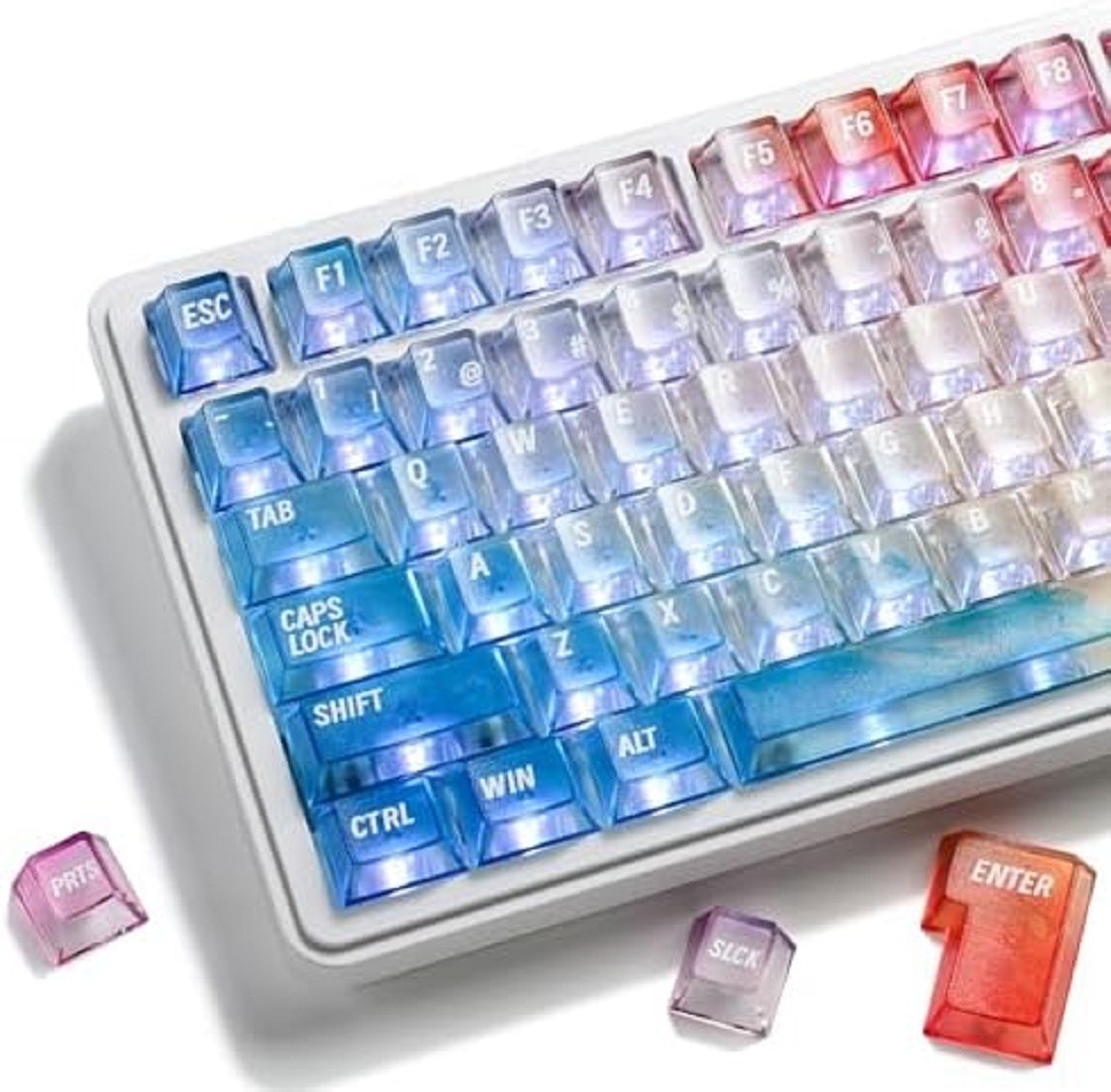 XVX Colorful Clear Keycaps, Transparent Keyboard Keycaps 60 75 100 Percent