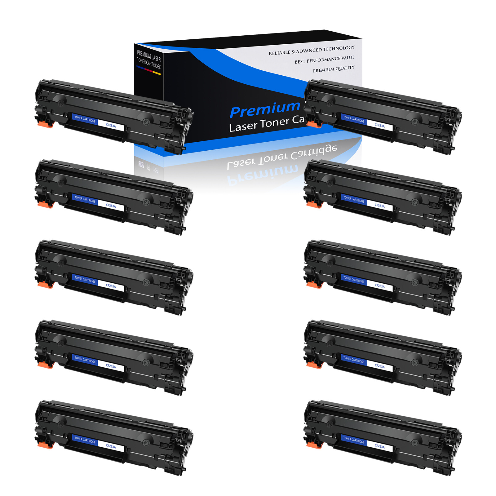 10PK CF283A Laser Toner Compatible for HP 83A LaserJet Pro M201dw M201n M127fn