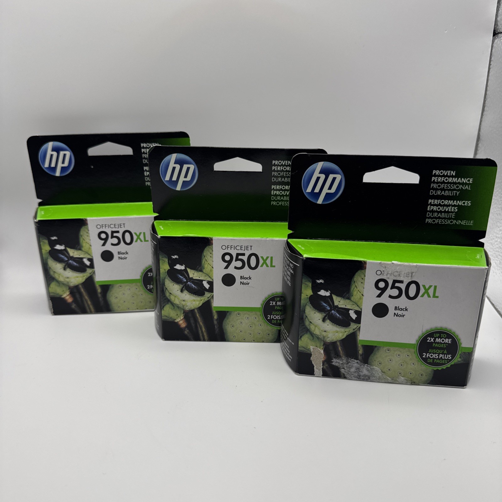 HP 950XL Black Ink Cartridges Lot Of 3 In Original Packaging Sealed Exp 3/18