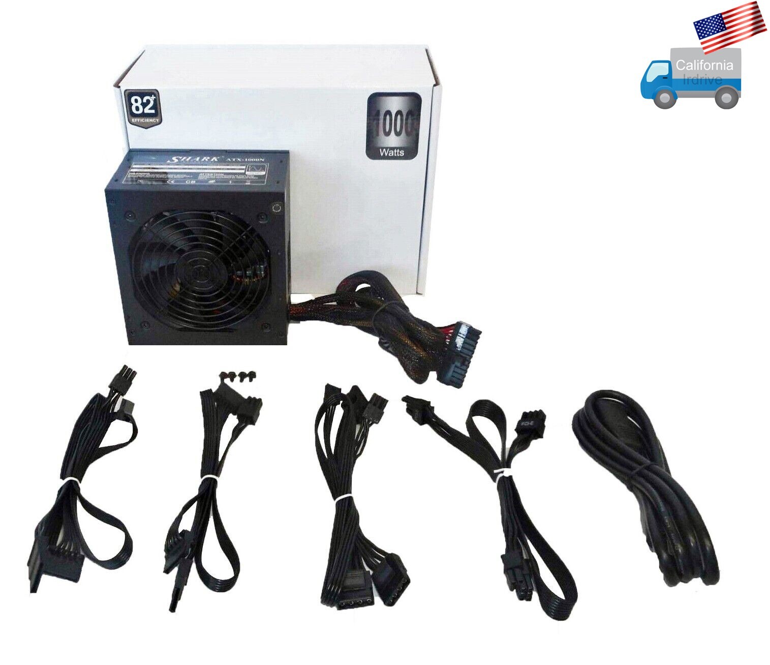 SHARK TECHNOLOGY® 1000W 80+ Modular ATX Quiet 120mm Fan Gaming PC Power Supply