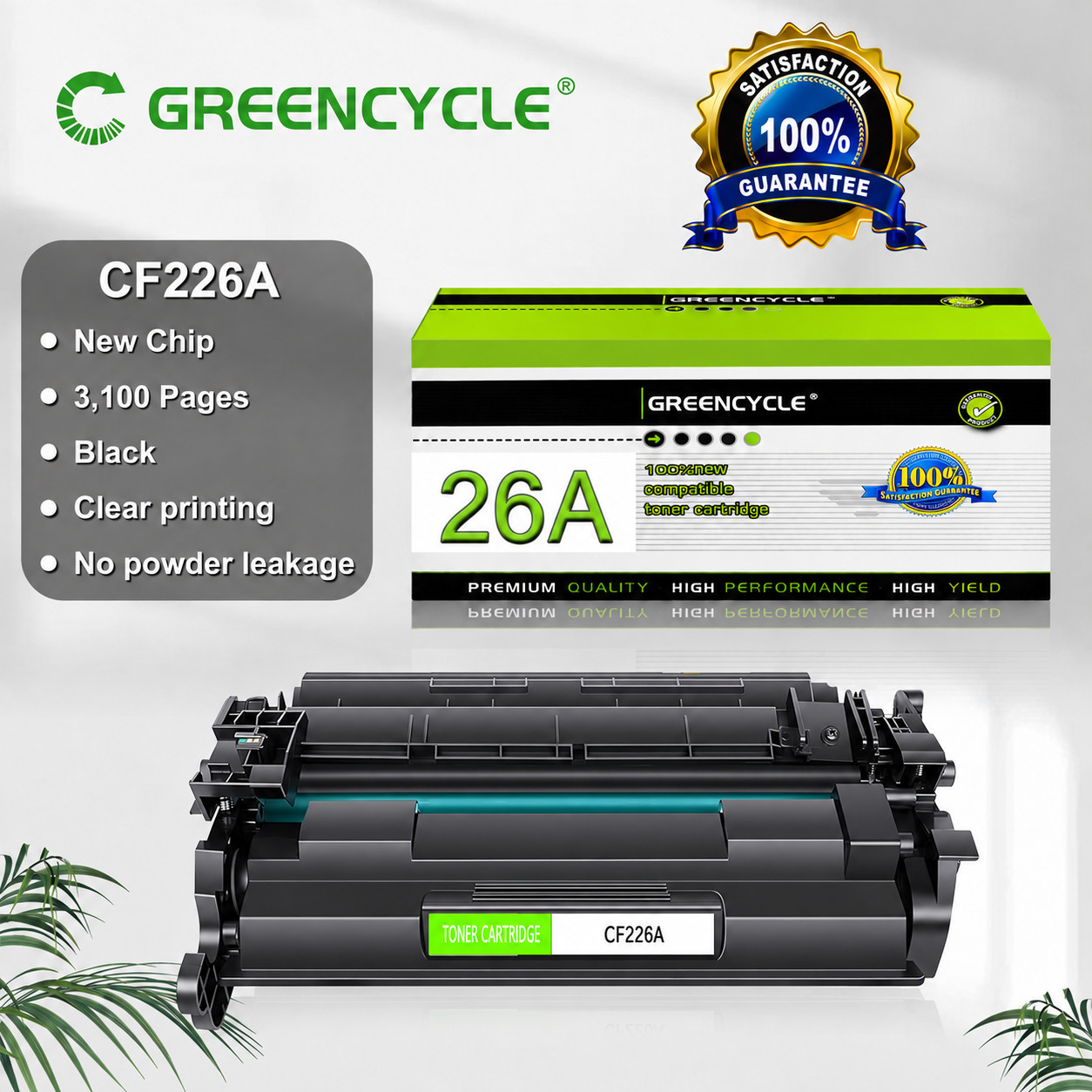 1PK CF226A Toner Cartridge Compatible for HP 26A LaserJet M402dw M402dn MFP M426