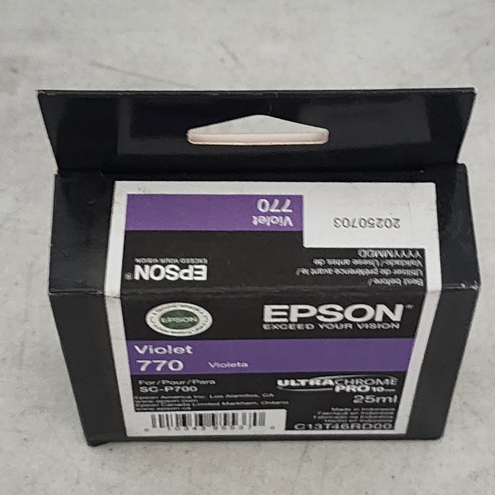 EPSON 770 Violet Ink Cartridge 25ML 2025 Genuine New Sealed Box