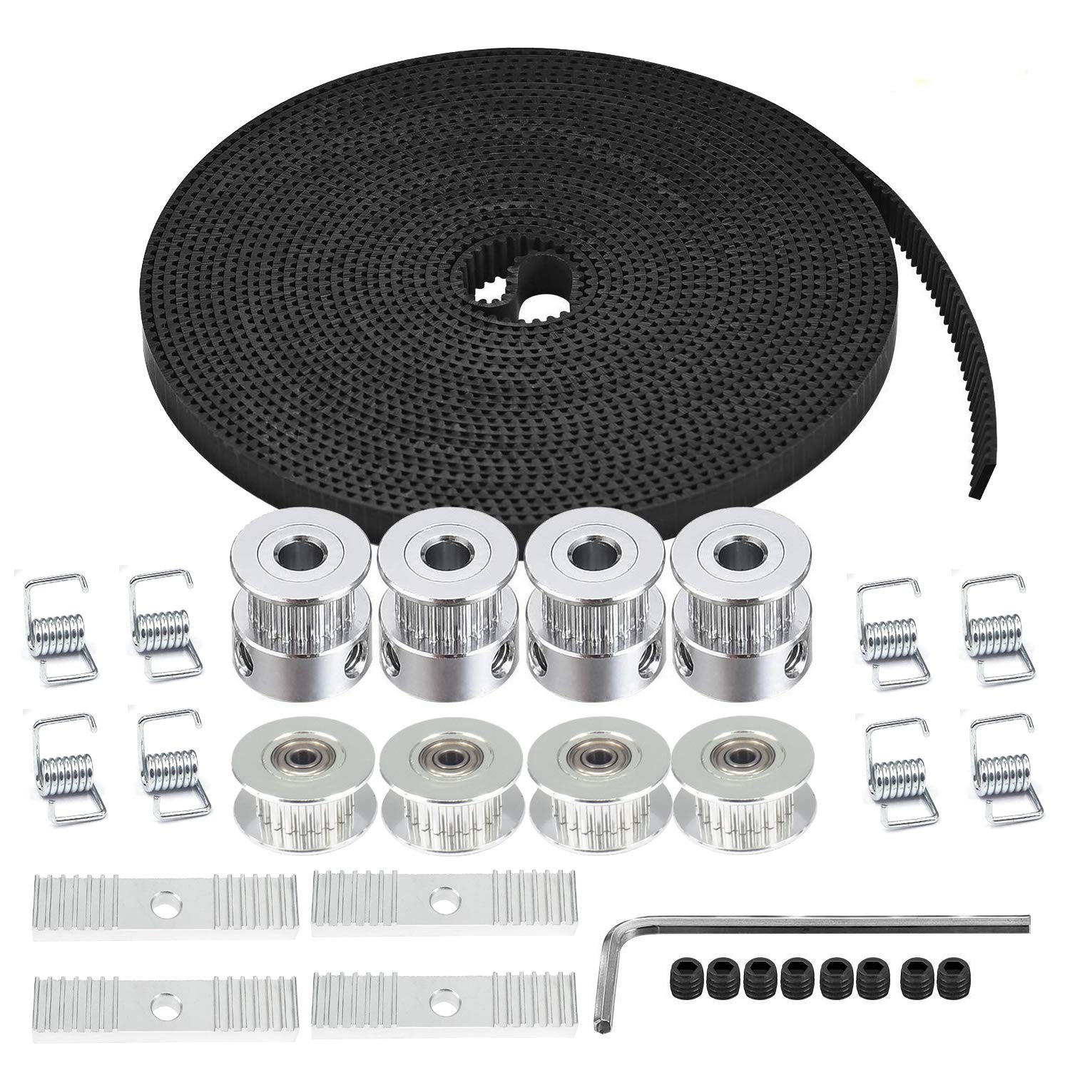 Zeelo 5M GT2 Timing Belt 6mm Width + 4pcs 20 Teeth 5mm Bore 5M+4+4+4+8 SET