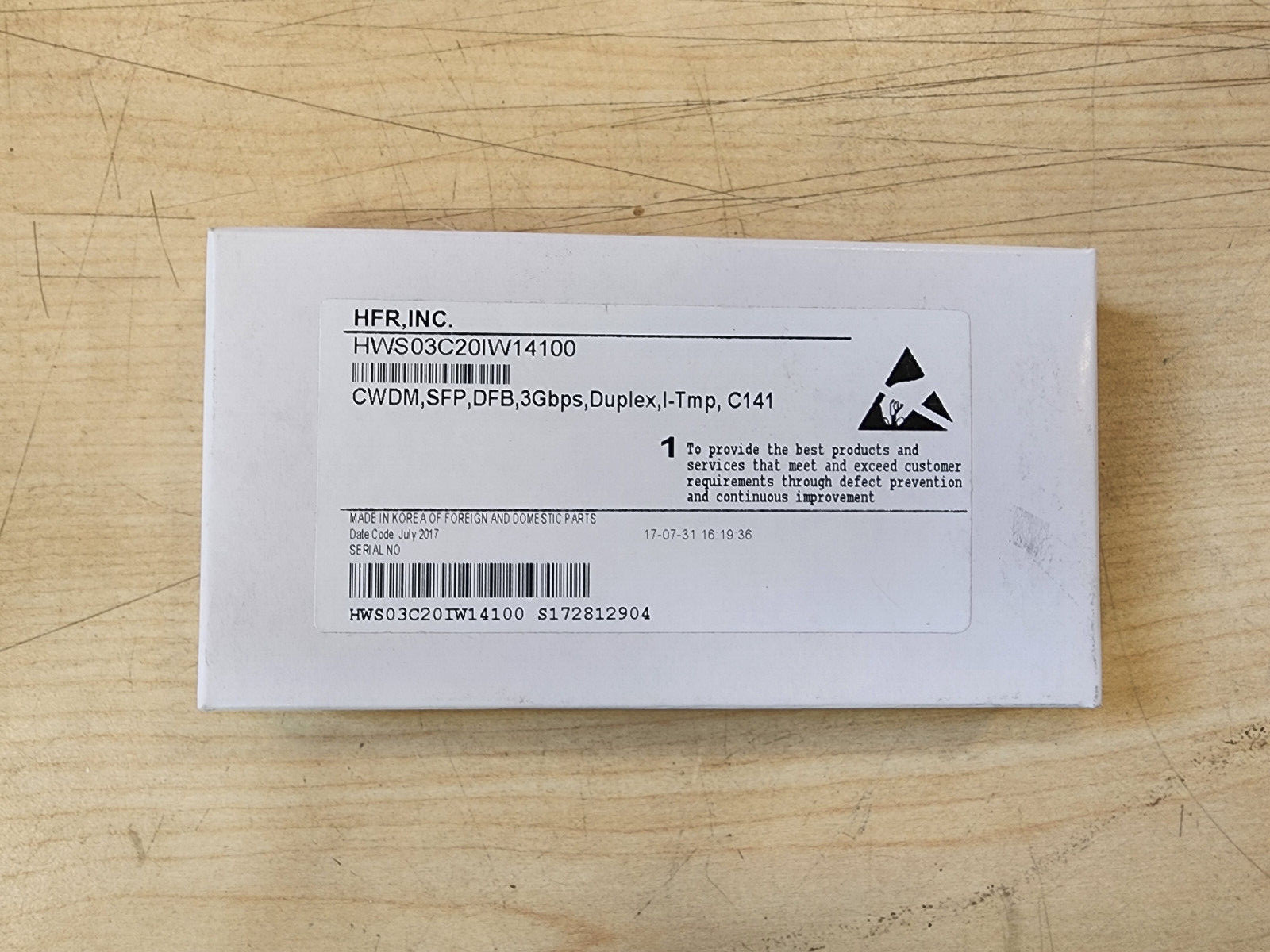 HFR, Inc. HWS03C20IW14100 SFP Module NEW