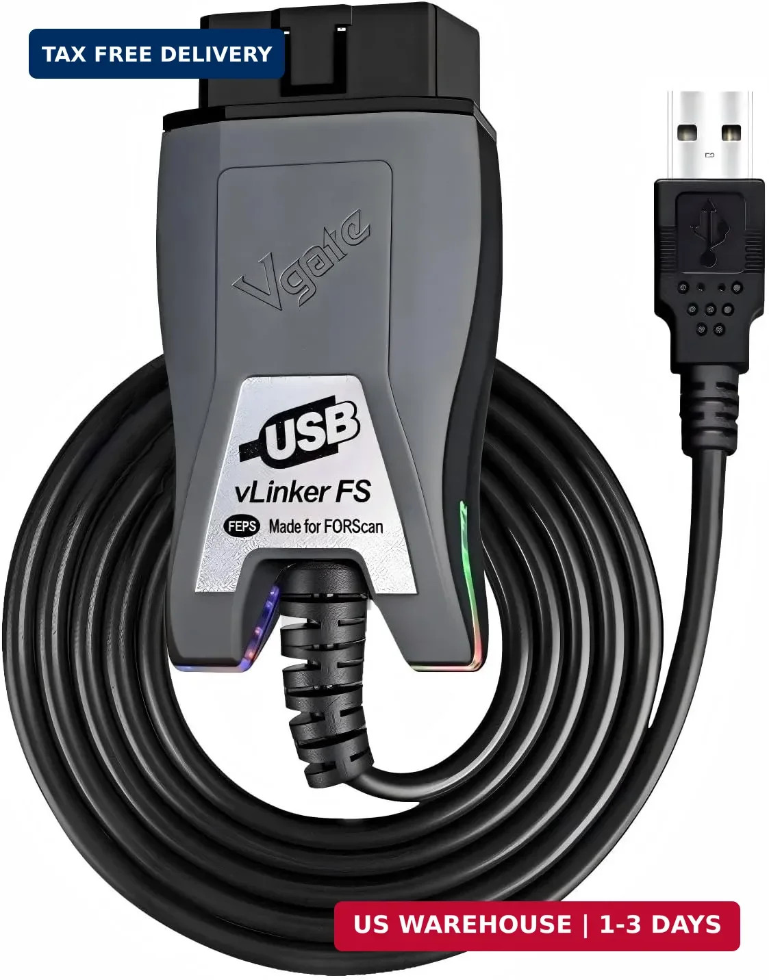 Vgate vLinker FS OBD2 USB Adapter for FORScan HS/MS-CAN, Auto Switch