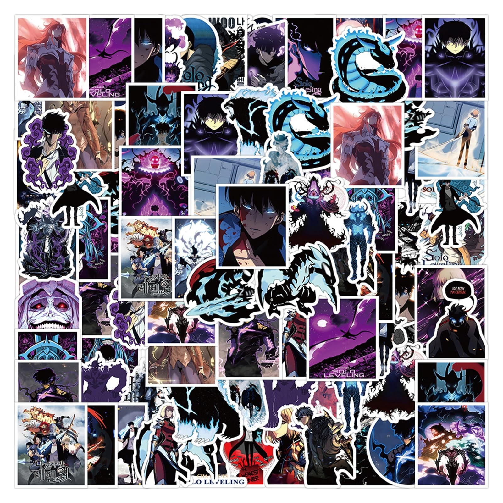 50PCS Solo Leveling Cartoon Decals for Laptop,Phone 1-3 inch, Rhgcv
