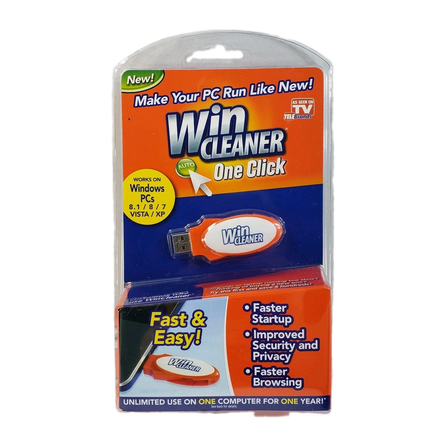 Win Cleaner USB TV One Click PC Computer Windows Clean Repair Protect NEW