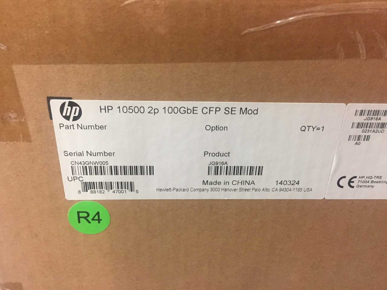 JG916A HP 10500 2-port 100Gb E CFP SE Module HPE FlexNetwork 10500 Switch Series