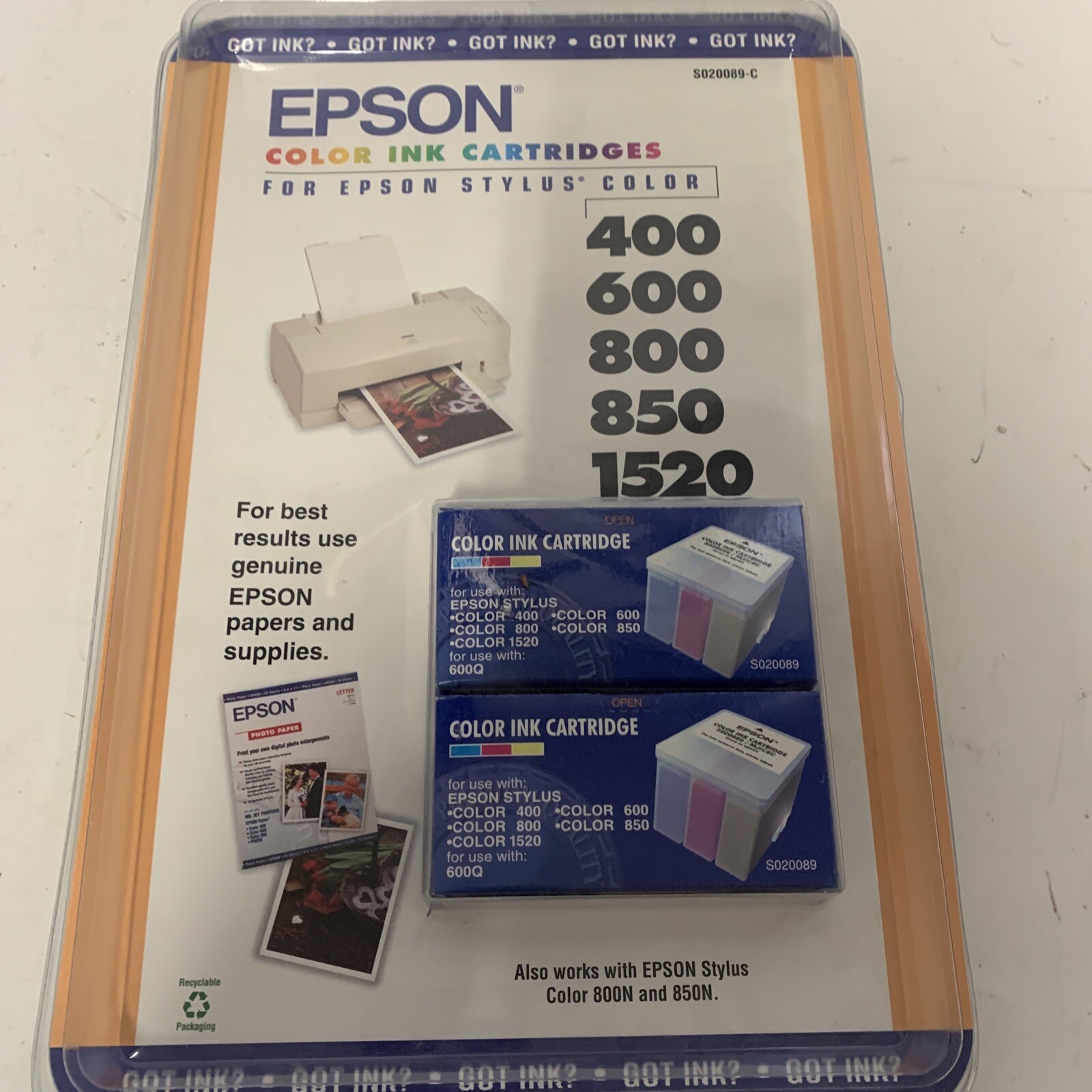 EPSON COLOR INK CARTRIDGES FOR EPSON STYLUS COLOR PRINTERS S020089-C
