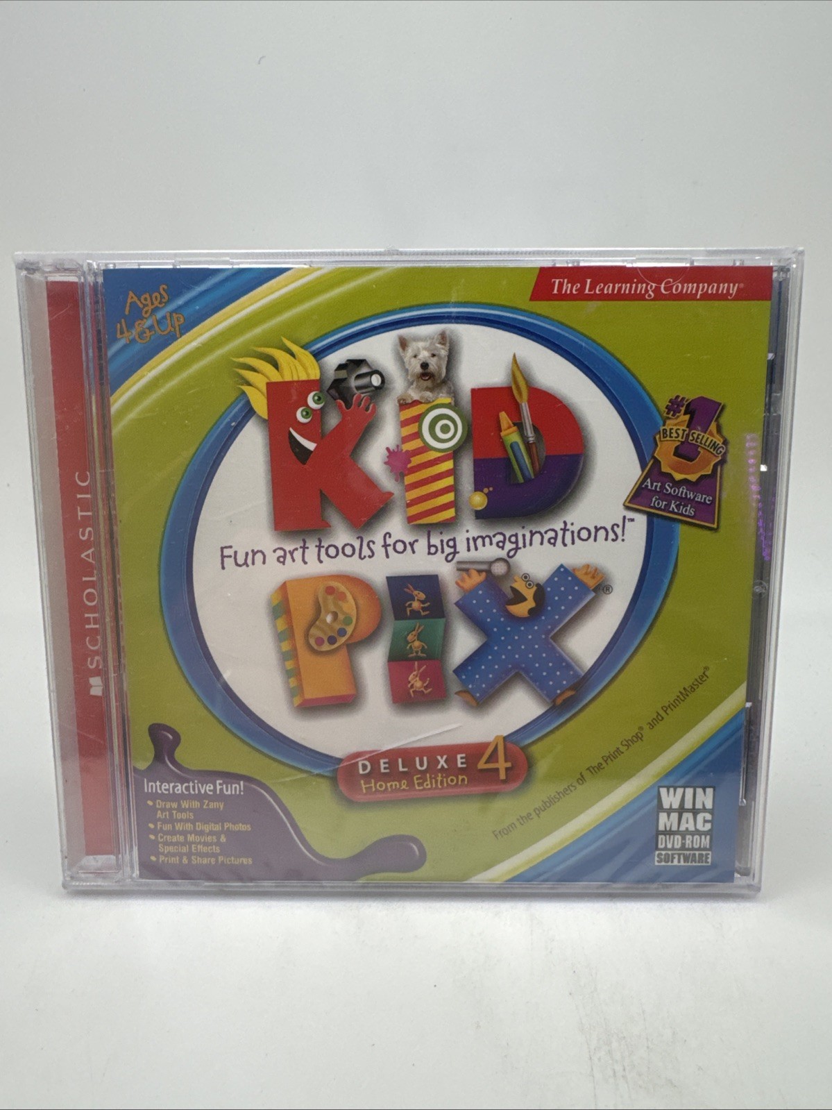 Kid Pix Deluxe 4 Home Edition PC Mac DVD ROM Software Scholastic Learning NEW