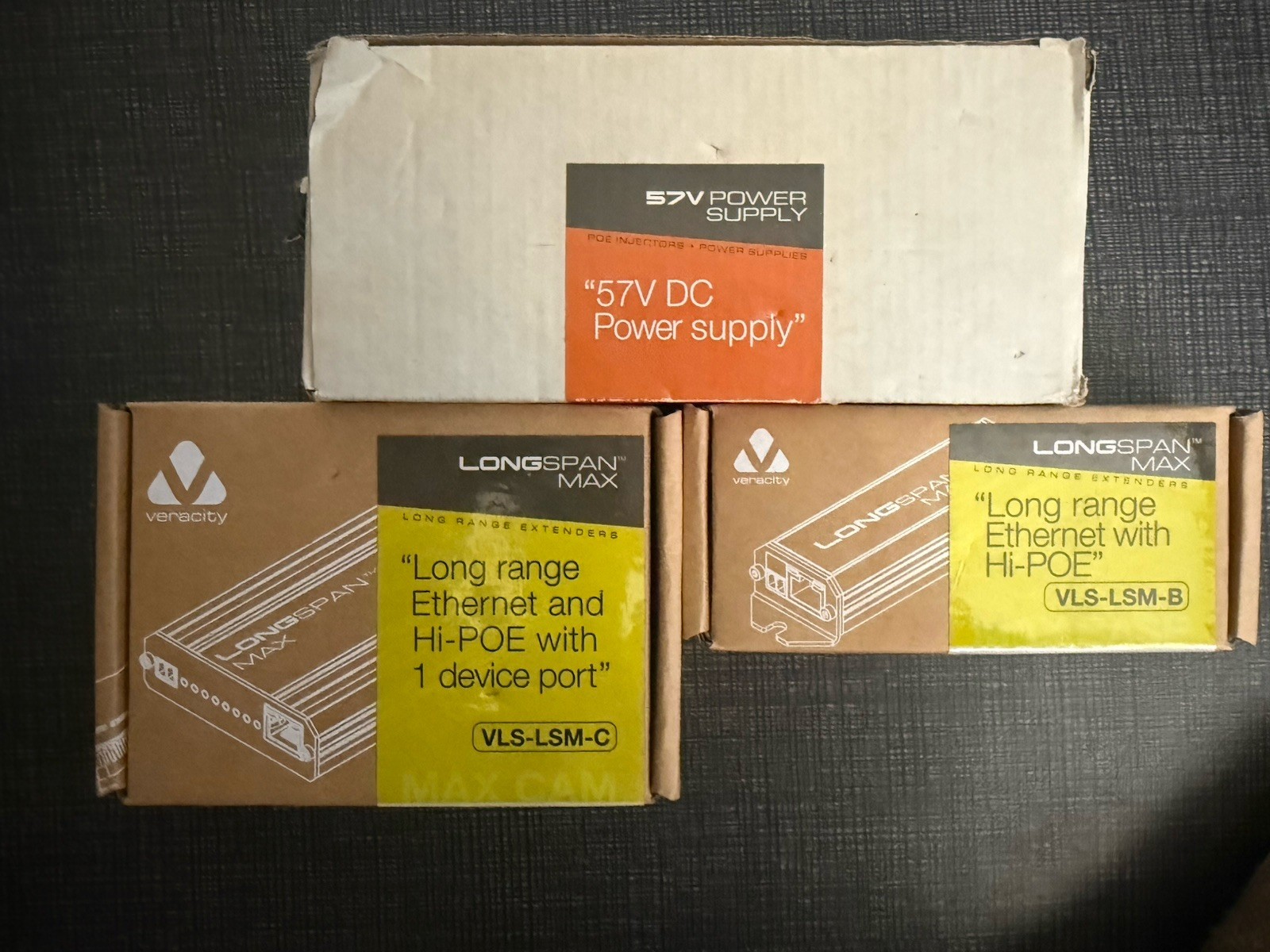 Veracity Longspan Max Bundle : CAMERA, BASE, and PS Units, 90W Ethernet POE