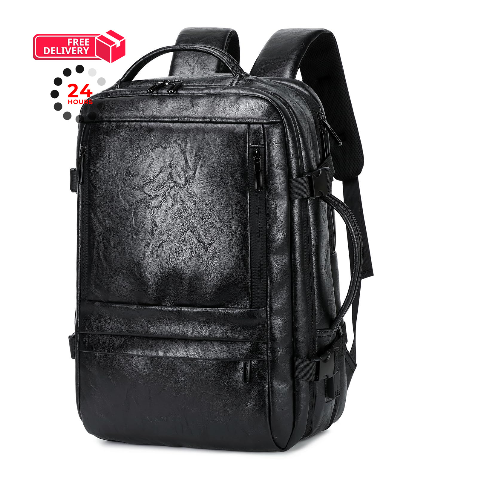 garaplight Carry On Backpack, 40L Expandable Travel Large, Black