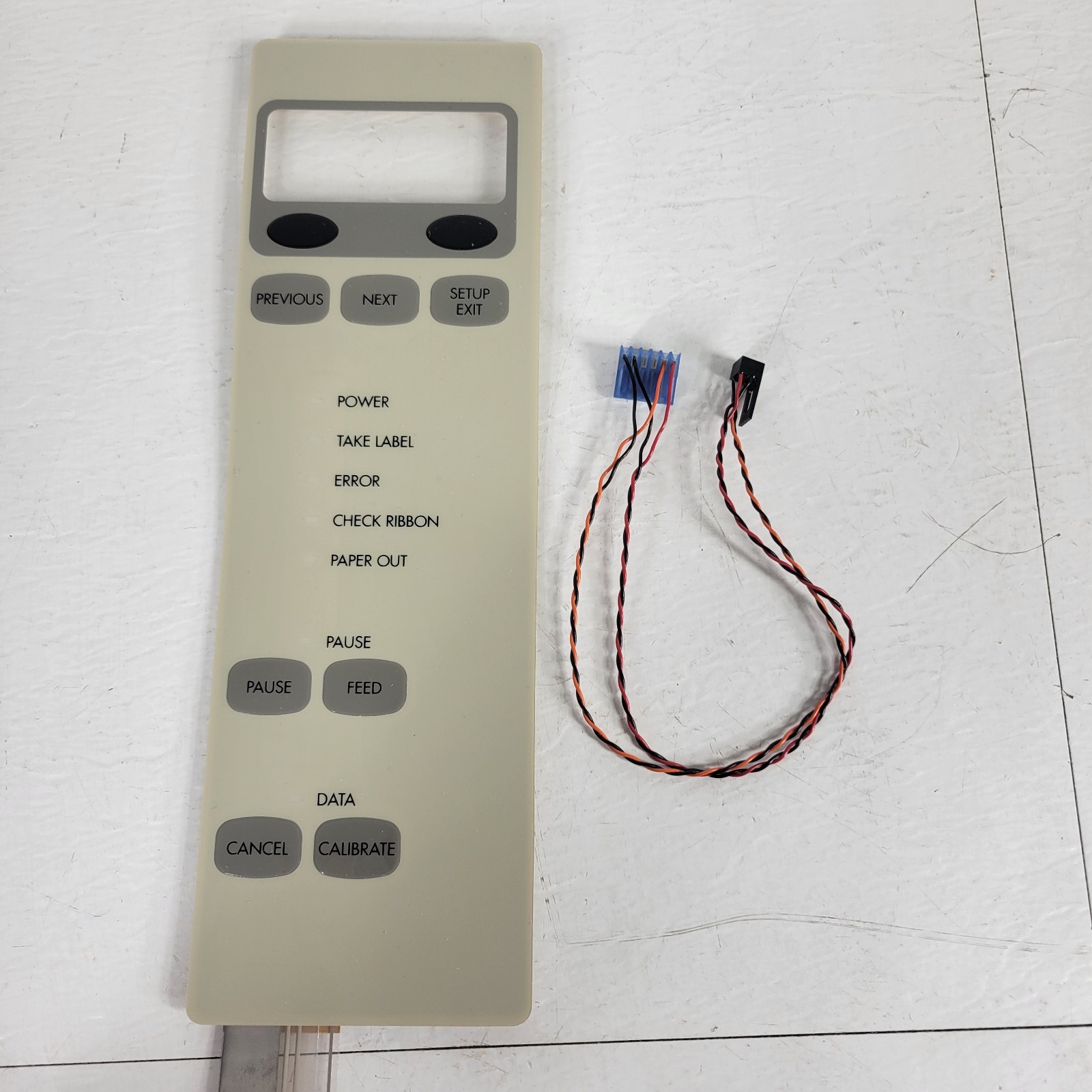 Zebra 90Xi IPS950 Front Panel Keypad Membrane Switch Overlay Cable Harness