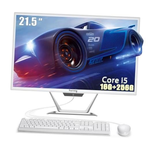 22Inch All-in-One Desktop Computer, White PC Includes Kb Mouse Core I5-16G-512G