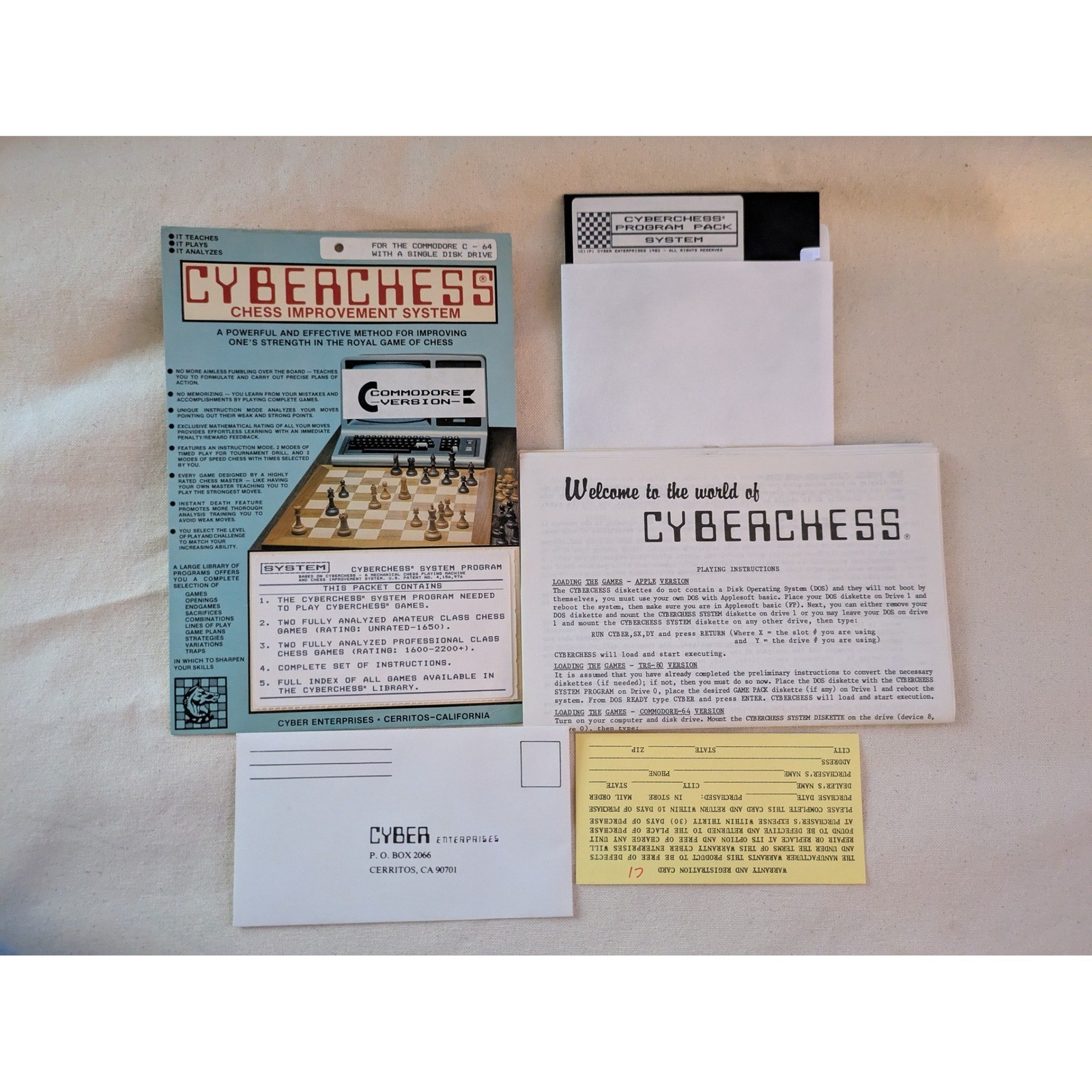 Cyberchess Chess Improvement System for Commodore 64 Software Compelted