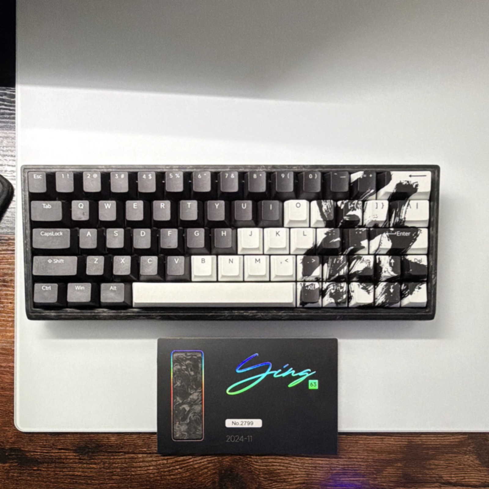 WLMOUSE Ying63 LIMITED EDITION carbon fiber Hall effect gaming keyboard.