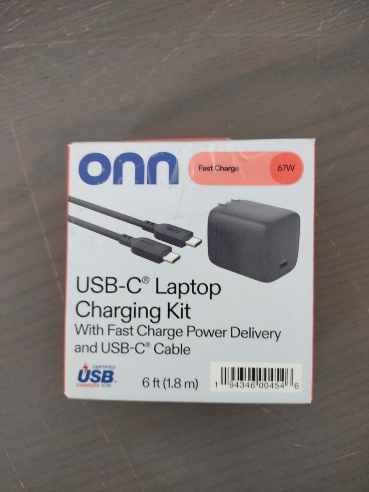 ONN Dual-Port USB-C  USB Laptop Charging Kit Fast Charge Power Delivery 6ft