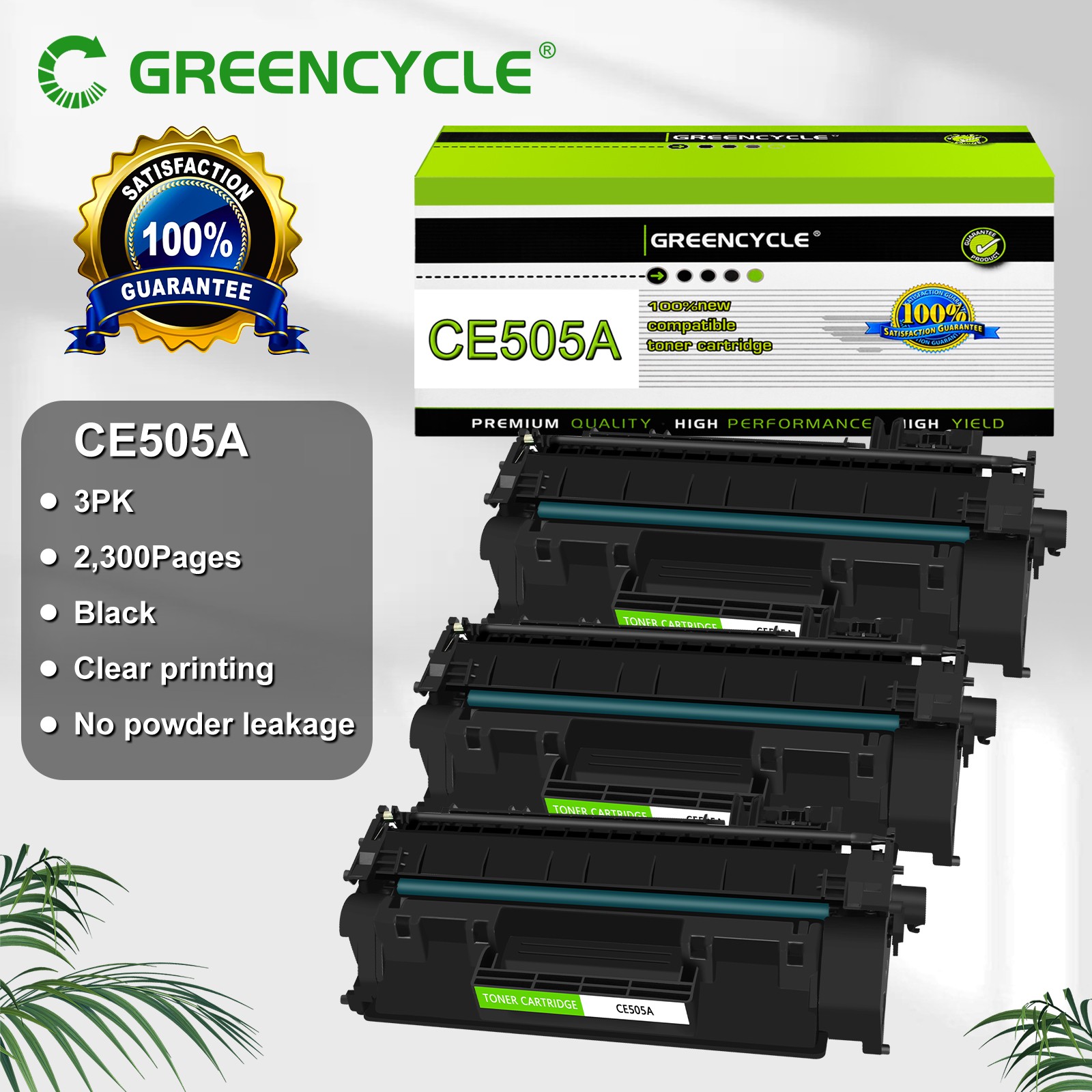 3PK CE505A 05A Toner Cartridge Compatible For HP LaserJet P2030 P2035 P2035n