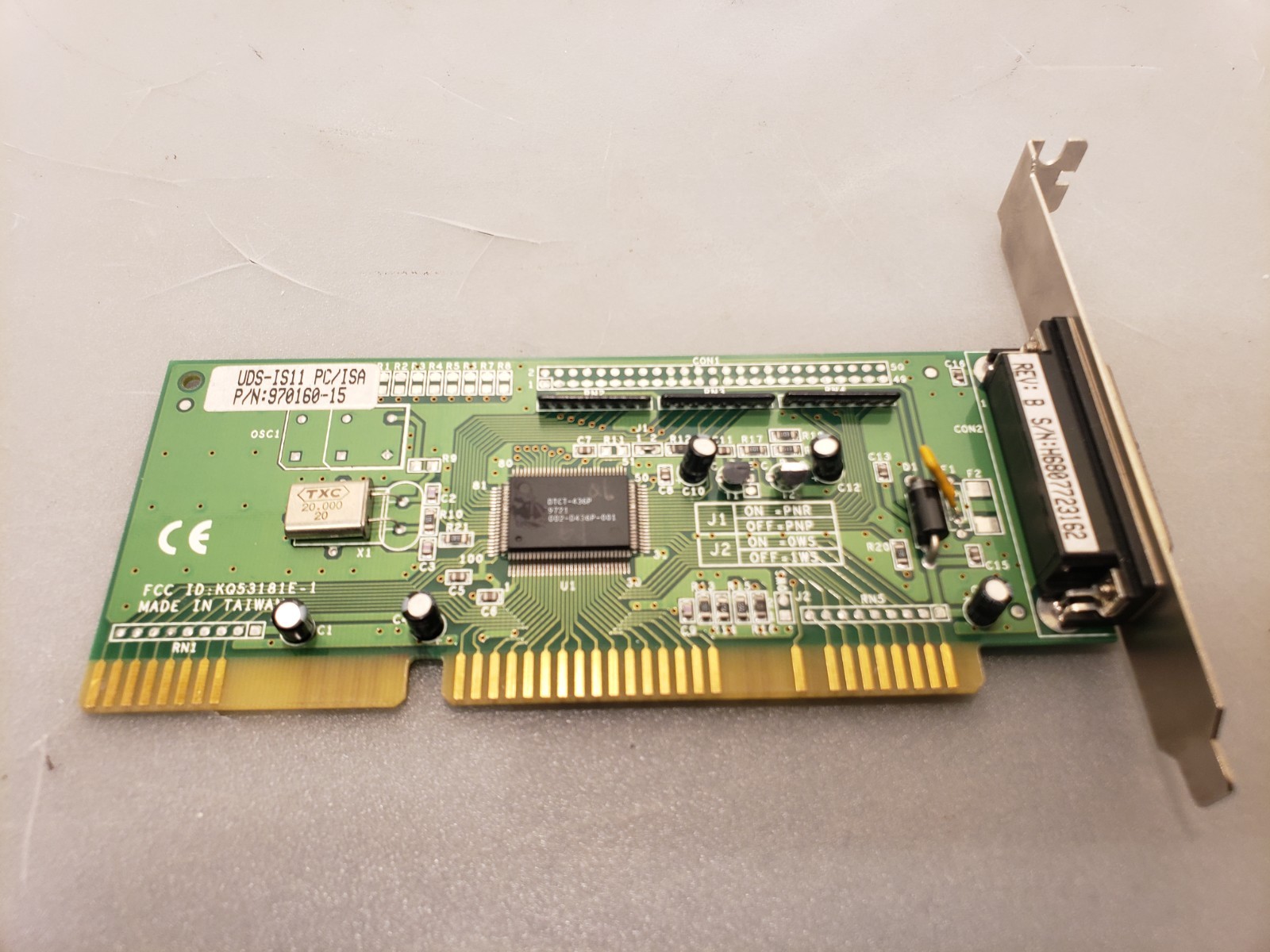 Vintage ISA SCSI Controller UDS-IS11 ISA Card 970160-15 3181E-97 DB25 DB-25