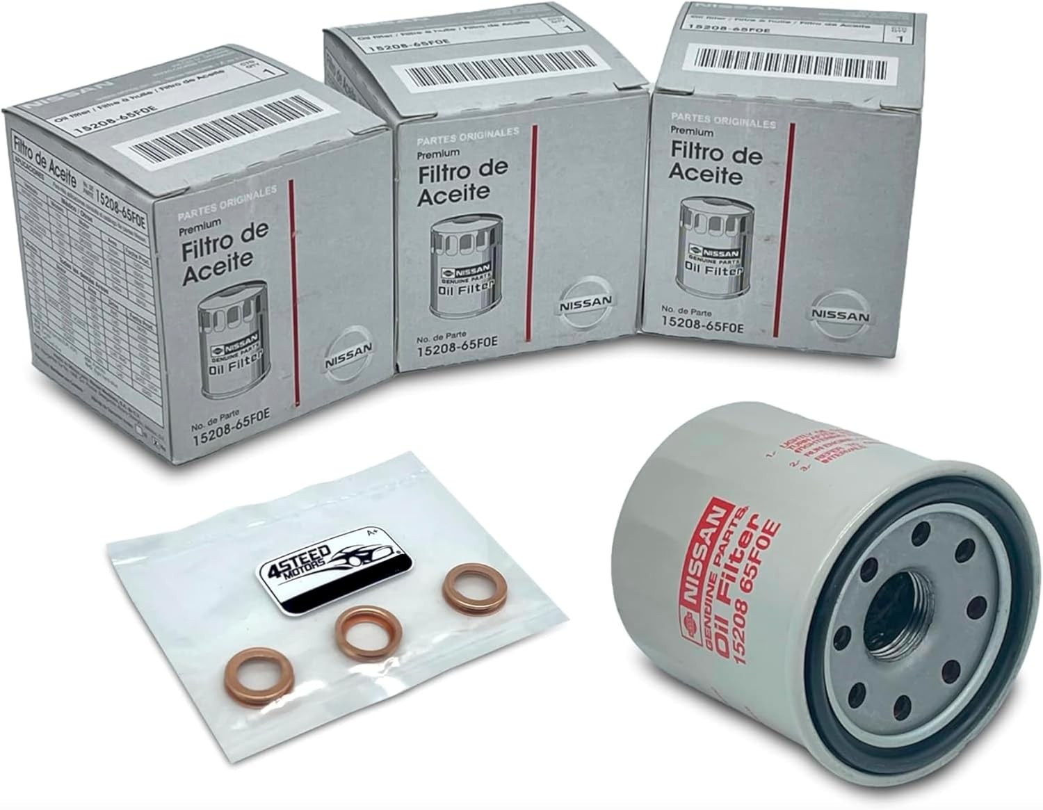 SET 3 PCS NEW Genuine OEM 15208-65F0E Engine Oil Filter +  11026-JA00A