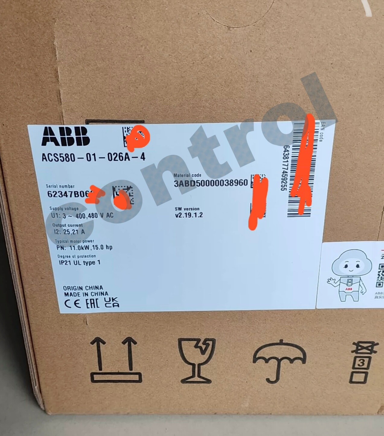 ACS580-01-026A-4 frequency converter  ACS580-01-026A-4